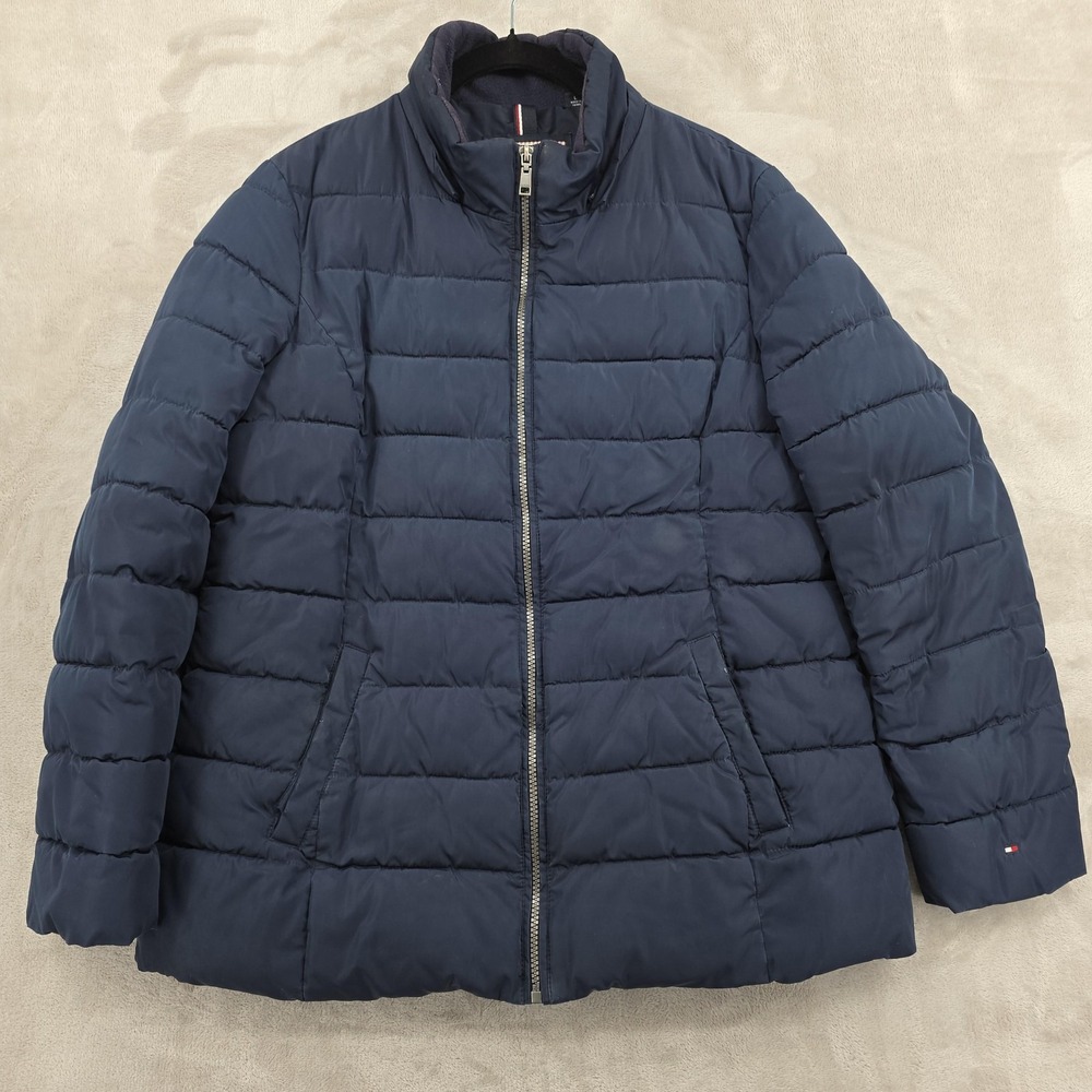 Tommy Hilfiger Jacket‎ Womens L Navy Puffer Quilted Insulated Warm Winter Coat